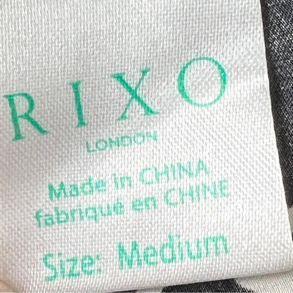 RIXO x Laura Jackson Black White Silk Maxi Dress Zadie Print Women’s SZ Medium - Picture 10 of 11